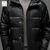 Jaqueta de Penas Curta Casual com Capuz Masculina para o Inverno 2024 Moda Solta Quente Casaco de Penas de Ganso Roupa Masculina