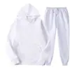 Conjunto de moda de color liso para hombre para primavera y otoño transfronterizo, conjunto de sudadera con capucha y forro polar, conjunto deportivo casual de moda de dos piezas