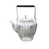 Tetera de estilo japonés de vidrio resistente al calor hecha a mano martillada tetera pequeña Pu'er té negro viga elevadora tetera hirviendo juego de té Kung Fu