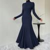 Ropa de Mujer Transfronteriza de Amazon: Vestido de Estilo Maduro e Intelectual, Nuevo Vestido Largo Elegante de Ajuste Delgado de Cuello Alto para Otoño e Invierno 2026