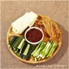 Bandeja de té redonda de bambú y madera lista para usar con compartimentos para mojar y preparar platillos, Bandeja redonda para frutas, Bandeja de madera para almacenar frutas secas
