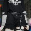 Joyas transfronterizas estilo punk Bucle para pierna de PU Cadena para pierna Calle Rock Danza callejera Shorts de actuación para discoteca Leggings Cinturón de liga