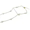 Colar de Pérolas de Água Doce Design Simples Estilo Feminino Luxo Leve Sensação de Alto Padrão Corrente de Lã Moda Corrente de Colar Versátil Corrente de Clavícula