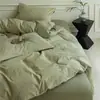 Conjunto de Roupa de Cama Jacquard de Algodão Puro Selecionado de Alta Contagem de Fios Conjunto de Quatro Peças Toque de Luxo Leve de Alta Qualidade Lençol de Algodão Puro Conjunto de Três Peças Saia de Cama Capa de Edredom