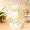 Taza de bolsillo mini portátil con asa, separación de té y agua, a prueba de fugas, taza aislada de acero inoxidable elegante y atractiva