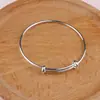 Pulsera Fu de doble campana plateada para mujer, pulsera brillante, anillo liso, estilo Ins, diseño de nicho, pulsera de alta gama para chica
