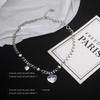 Collar con colgante de carta de amor con costuras de perlas para mujer, de alta gama, popular en Internet, versátil, cadena para la clavícula, accesorios de estilo hip-hop frío