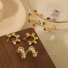 Pendientes de perlas de alta gama de moda pendientes de acero de titanio acero inoxidable chapado en oro de 18 quilates pendientes para mujer pendientes transfronterizos pendientes explosivos