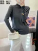 Suéter multi-fleece DiFei 6622 na cor natural com botões redondos, camada base fashion para outono e inverno, nova peça externa de manga longa, design simples