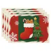 Manteles individuales navideños más vendidos transfronterizos, nueva serie de muñeco de nieve y renos, tapetes resistentes al calor, lino Amazon