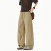 Pantalones de trabajo de secado rápido estilo americano para hombre, versión fina de verano, marca de moda, pantalones deportivos tipo paracaidista de corte curvo, pantalones largos casuales rectos holgados de pierna ancha