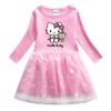 Vestido de outono para meninas roupas de outono 2022 Primavera e Outono novo estilo ocidental infantil saia de gatinha KT saia longa de manga comprida para bebês
