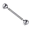 Aleación de Titanio F136 Titanio G23 Rosca Interna Bola Redonda Doble Extremo Barra Recta Piercing de Lengua Piercing de Cartílago de Oreja Joyería Transfronterizo