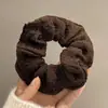 Novedoso Scrunchie Fruncido con Pliegues para Mujer, Goma para el Cabello de Tela Color Sólido Retro, Accesorio para el Cabello de Alta Calidad