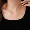 Collar con Letra de Acero Inoxidable, Lujo Ligero, Cadena para Clavícula de Gama Alta, Moderno, Versátil, Diseño de Collar Sencillo, Estilo de Nicho para Mujeres