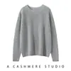 Suéter 100% Cachemir, Cuello Redondo, Prenda Base de Punto Lista para Usar de Primera Línea para Mujer, Cálido, Suave y Sedoso, Jersey Holgado, Suéter Interior