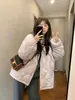 Jaqueta Acolchoada de Algodão Estilo Coreano para Mulheres, Casaco de Algodão com Enchimento para o Inverno, Modelagem Solta, Jaqueta Curta Emagrecedora, Espessada e Quente A9090