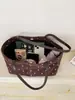 Bolsa tote de poá estilo ins coreano para mulheres, bolsa grande de lona casual para estudantes, para o trabalho, bolsa de ombro, bolsa de mão