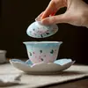 Tetera de Cerámica Miyan Pintada a Mano con Flores de Cerezo y Conejo Lindo, Gaiwan, Taza de Té, Taza de Té Estilo Fresco Pequeño, Taza de Café, Colección de Juego de Té Kung Fu