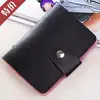 Portatarjetas Simple de PU con 12 Ranuras, Portadocumentos de Almacenamiento de Viaje Portátil, Portatarjetas Bancarias, Estuche para Tarjetas con Múltiples Ranuras de Cuero Anti-Desmagnetización