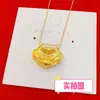 Colar com Pingente Cadeado de Carpa Dourada Vietnamita Pingente de Cadeado de Segurança Retrô Chinês Pingente de Cadeado Koi Dourado Banhado a Cobre para Mulheres