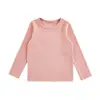Wuli Bu Yi 2026 Primavera Outono Novo Estilo Coreano Infantil Manga Longa Camada Base Top Tendência Meninas Listrada Gola Redonda Camiseta