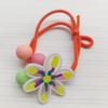 Anel de cabelo de flor de cor doce doce, nó de cabelo para meninas, faixa de borracha estilo coreano, acessórios de cabelo fofos e doces