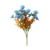 Flor Artificial de Campanilla de Otoño con 7 Ramas, Flor Trompeta de Eucalipto, Decoración de Jardín para Exteriores, Planta Verde Artificial