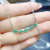 Venta al por mayor de fábrica Popular Collar de Esmeralda Natural Plata S925 Incrustado Piedra Principal 3*4 Joyería de Lujo Venta Directa de Fábrica