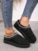 Botas de neve plus size europeias e americanas para mulheres outono e inverno novas de cadarço europeias e americanas lazer meio arrasto botas de neve botas de algodão em estoque atacado
