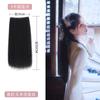 Peruca Hanfu, aplique de cabelo em coque, aplique de cabelo cacheado com tranças embutidas para traje antigo, aplique de cabelo liso estilo antigo