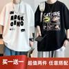 Nuevos Tops 2025 Nueva Moda Camisetas de Manga Corta para Hombre y Mujer, Estampado de Patrón Simple a la Moda, Verano Holgado y Casual