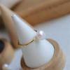 Suu Anillo Doble de Perlas de Agua Dulce Ajustable, Simple, Natural, Fresco, Único, Francés