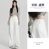 Calças Jeans de Veludo Preto para Mulheres no Outono e Inverno 2025 Novas Calças de Cintura Alta Reta que Cobrem o Quadril Estreitas de Perna Larga para Pessoas Baixas