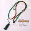 Franja Zen Ágata Verde Contas de Sândalo Novo Estilo Chinês Estilo Nacional Corrente Transversal Corrente para Celular Cordão Acessórios Antigos para Mulheres