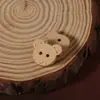 Botões de Urso de Cabeça Grande de Madeira Desenho Animado Atacado Acessórios para Joias Artesanais DIY Cor de Madeira Natural Botões de Madeira Criativos para Cabelo Chapéu