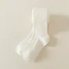 Calcetines Infantiles Transfronterizos Primavera y Otoño Nuevo Estilo 16 Colores Calcetines de Rayas Verticales Color Caramelo Color Sólido Lisos Leggings para Niñas