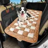 Alfombrilla gruesa para coche de mascotas, cama de perro a cuadros para asiento trasero de coche, cojín de asiento grueso de felpa, alfombrilla para perro de coche para perros medianos