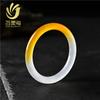 Pulseira redonda fina de jade amarelo e branco de Xinjiang nova pulseira de jade dragão amarelo pulseira de jade gobi quartzo rocha jade atacado ao vivo