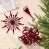 Enfeites de árvore de Natal transfronteiriços arranjo de cena novas decorações de Natal nórdicas pingentes de plástico aveludados cor bordô
