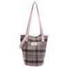 Nova Bolsa Tote Xadrez Colorida Contrastante Estilo Acadêmico Retrô Explosivo Bolsa de Ombro Única Leve para Aula e Trabalho Versátil Feminina