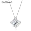Pag&Mag Comercio Exterior Transfronterizo Collar de Plata de Ley S925 con Colgante de Diamante Moissanita en Forma de Rombo para Mujer, Cadena para Clavícula de Estilo Lujoso Ligero de Moda