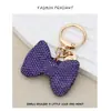 Llavero de corazón de diamante colgante de llave de coche con diamantes completos joyería para niña bolso colgante de lazo de amor.