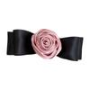 Horquilla con lazo de satén rosa de alta calidad, estilo retro francés, romántica, con resorte, versátil y elegante cuerda para el pelo para niña.