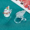 Pendientes navideños de nicho lindos pendientes de resina para perforación de oreja nuevos pendientes pequeños simples elegantes de moda para mujeres