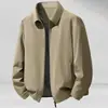 Chaqueta para Hombre 2026 Primavera y Otoño Estilo Delgado con Solapa y Cremallera, Abrigo Casual de Lujo Juvenil para Ejecutivo de Negocios