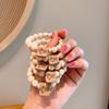 Anillo de pelo de conejo de color marrón leche de alta elasticidad sección de raíz de loto cuerda para el pelo de red cuerda para el pelo roja de moda goma elástica linda goma para el pelo duradera tocado