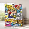 Cobertor de Ar Condicionado de Verão Crayon Shin-Chan Cobertor Espesso de Flanela Desenho Animado Infantil Cobertor de Sesta para Escritório para Todas as Estações