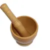 Almofariz e Pilão Tradicionais de Cerâmica para Triturar Pimentas, Ovos Preservados e Alho; Ferramenta Doméstica para Moer Pasta de Alho