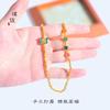 Collar de mariposa azul quemado con oro de arenas vietnamitas de larga duración, cuentas de OVNI, cadena de clavícula de oro roto, artesanal, tejida a mano para mujer